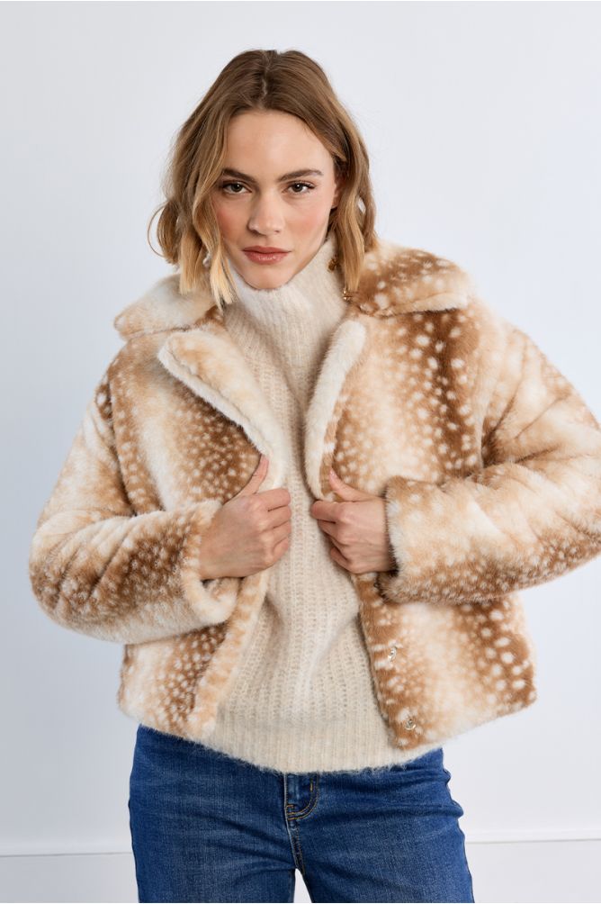 Imitation fur jacket, fawn