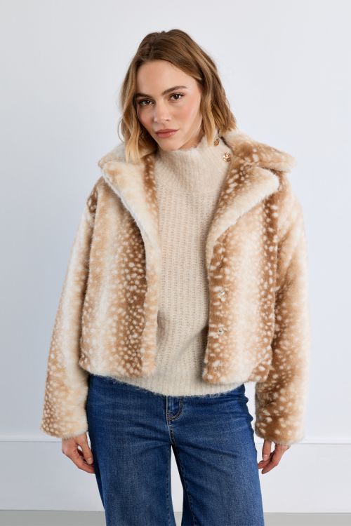Veste en imitation fourrure, faon