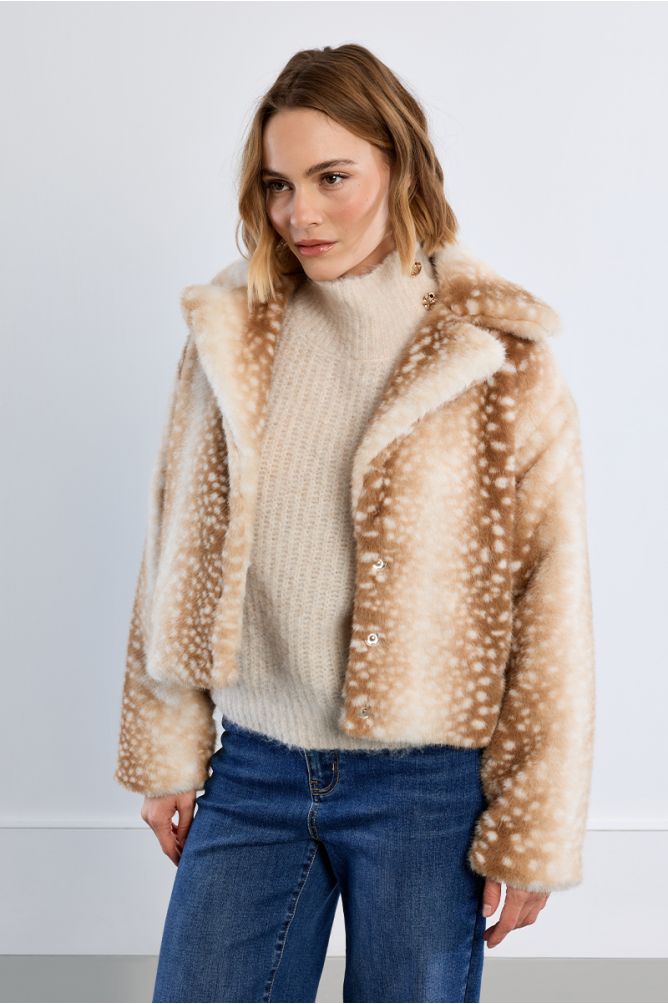 Imitation fur jacket, fawn
