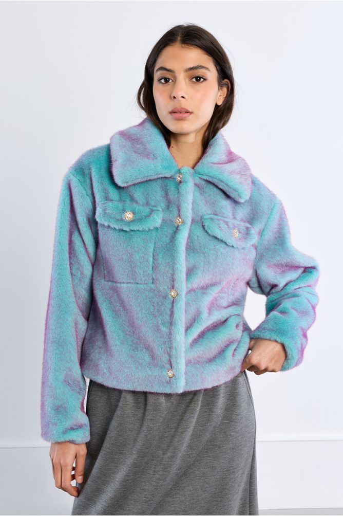 Chaqueta de manga larga de peluche