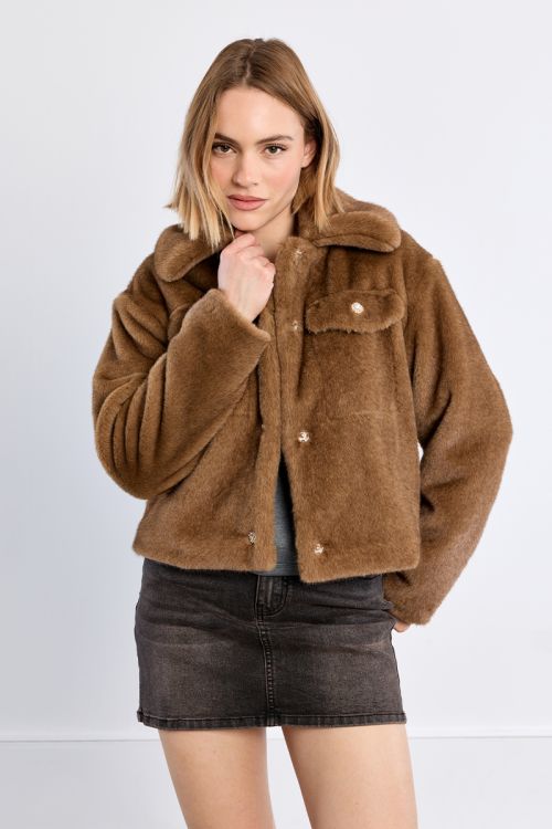 Chaqueta de manga larga de peluche