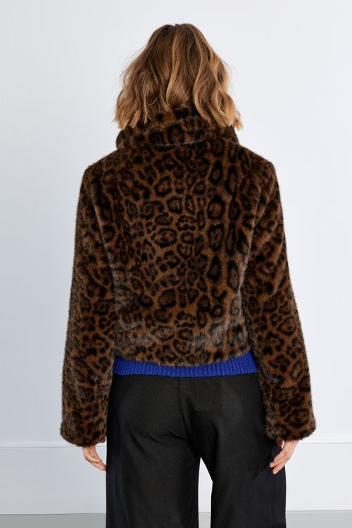 Veste imitation fourrure, léopard