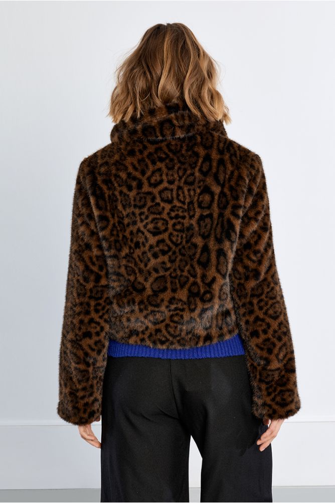 Imitation fur jacket, leopard