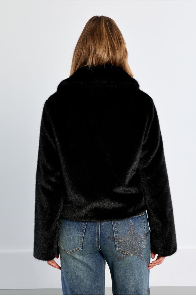 Imitation fur jacket, plain