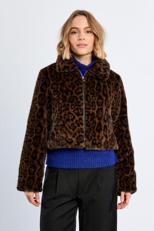 Imitation fur jacket, leopard