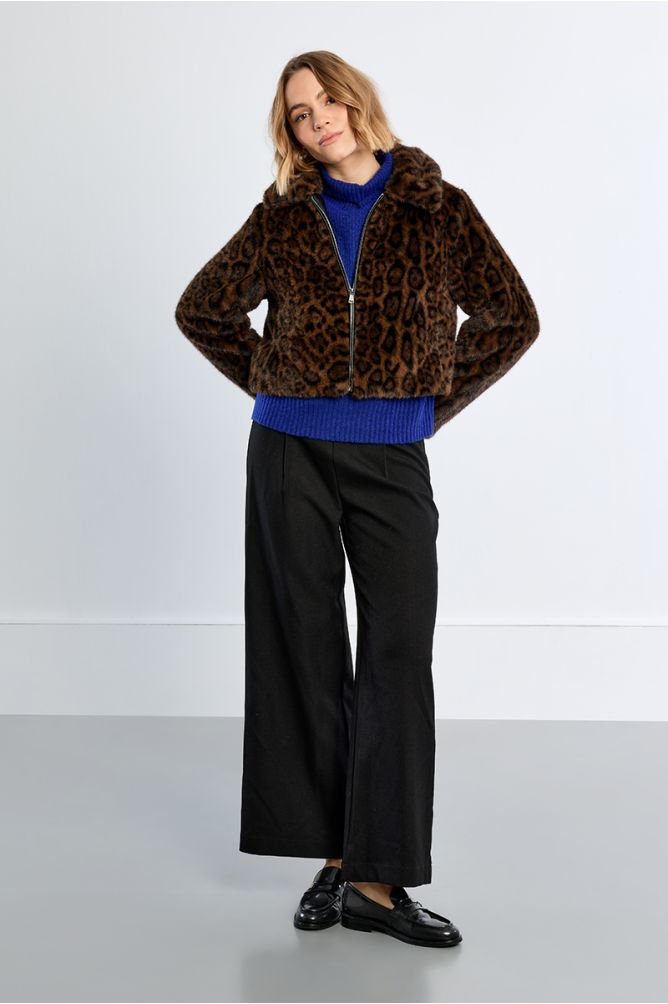 Veste imitation fourrure, léopard
