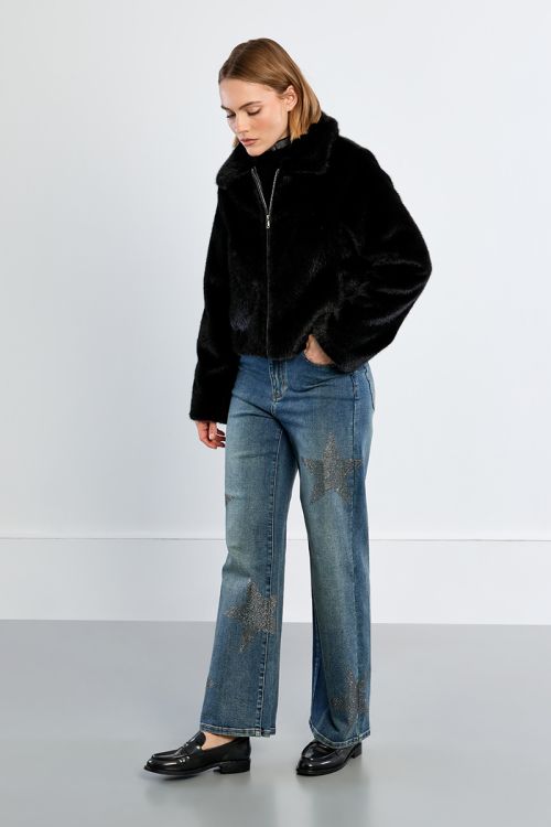Chaqueta de manga larga de peluche