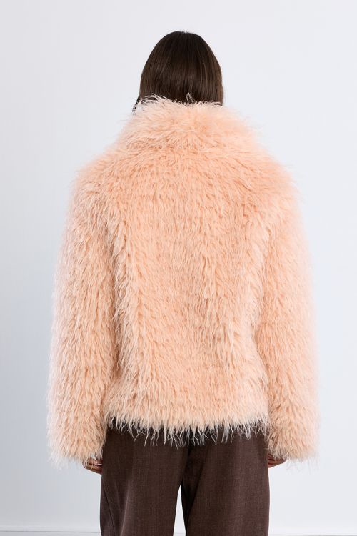 Chaqueta de peluche con cuello y solapa