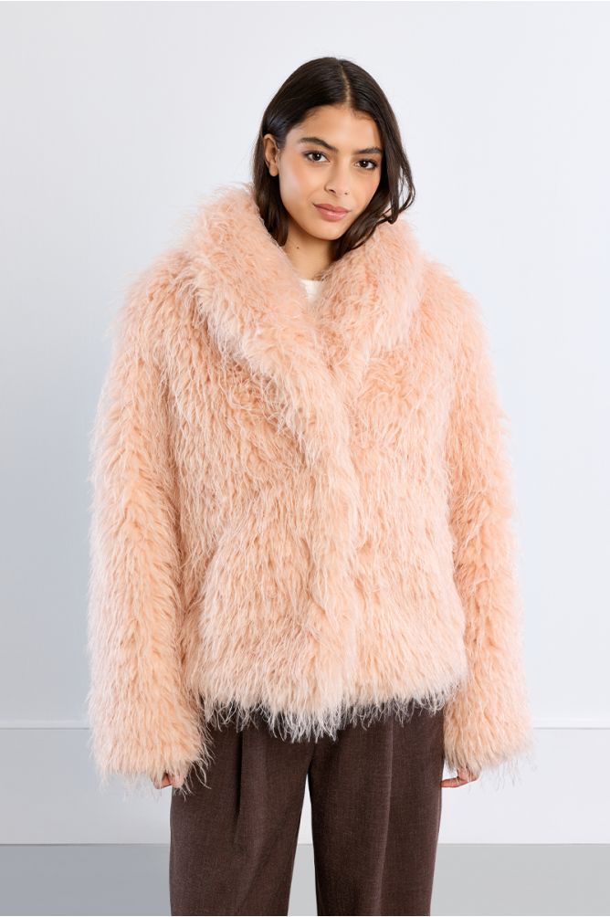 Oversized coat, imitation fur