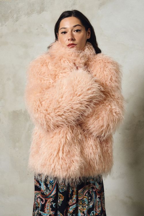 Oversized coat, imitation fur