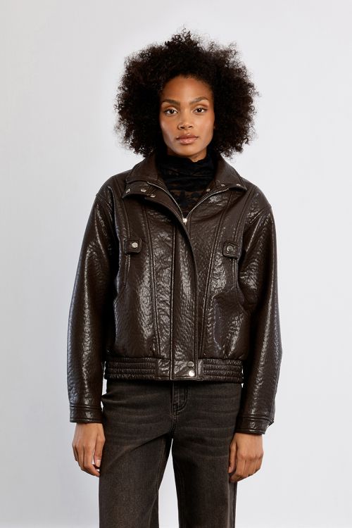 Veste en similicuir, oversize