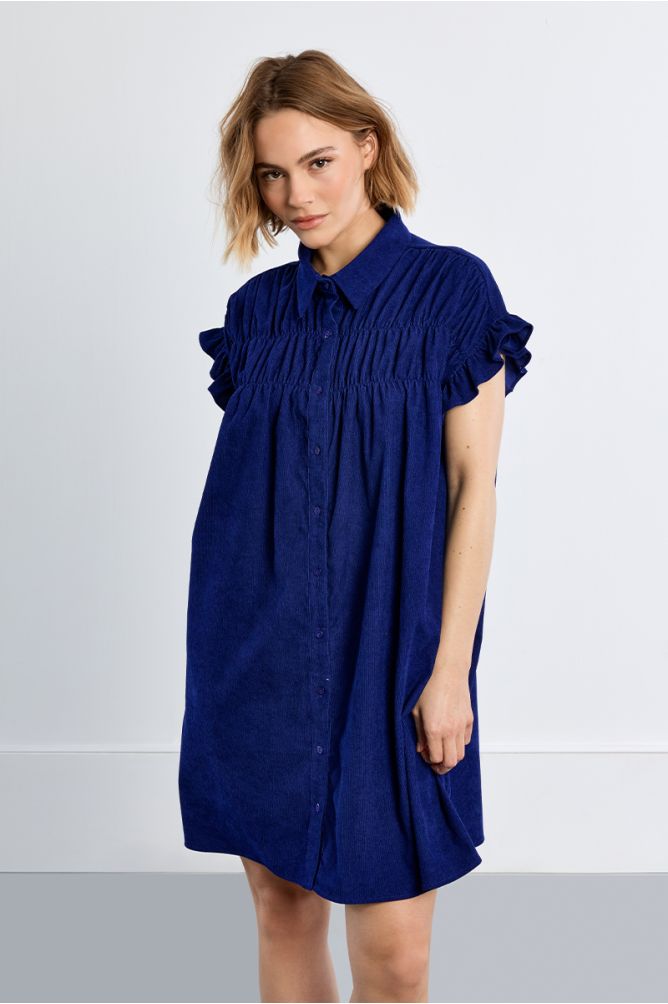 Robe mini, smockée