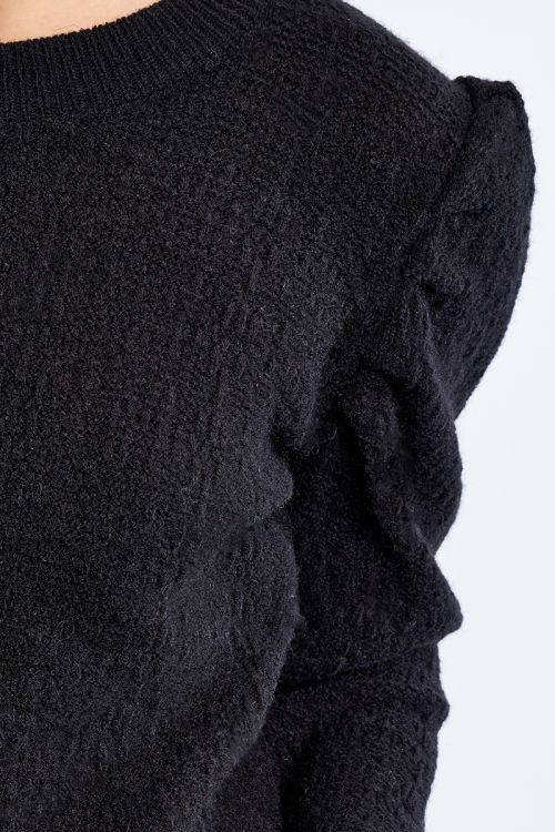 Knitted sweater, balloon sleeves