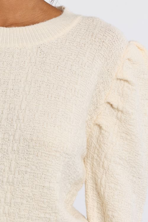 Knitted sweater, balloon sleeves