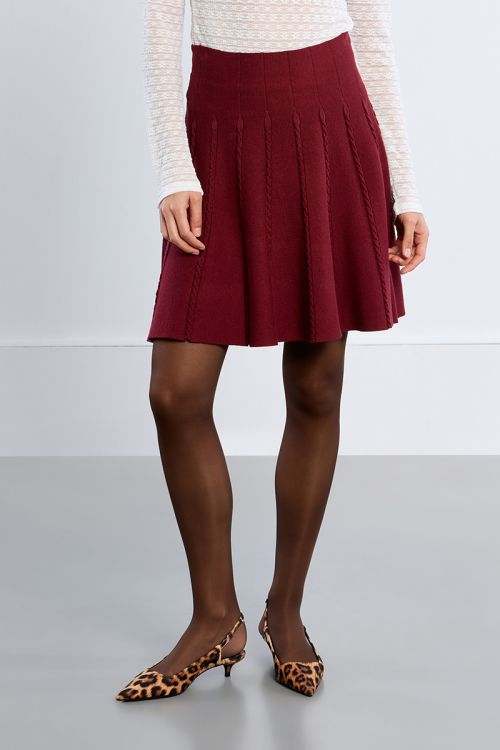 Cable knit mini skirt