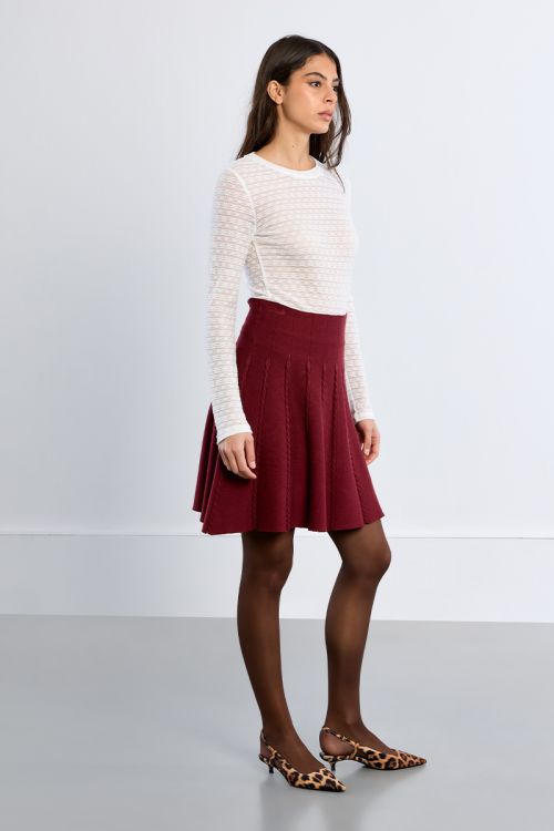 Mini jupe en maille torsadée