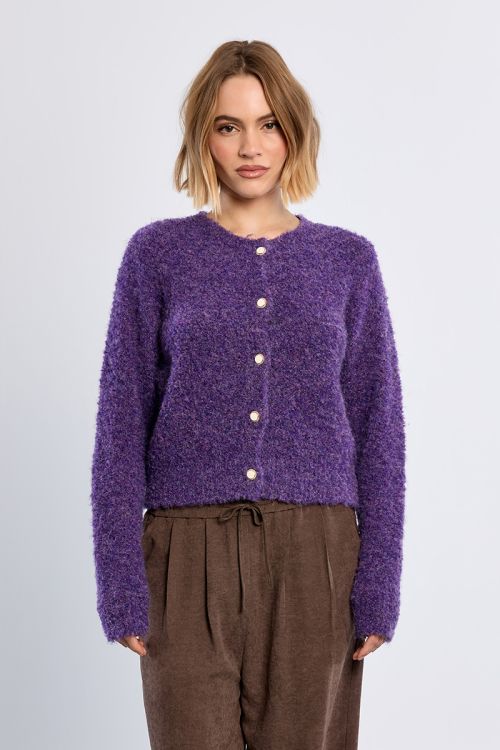 Plain button-down cardigan