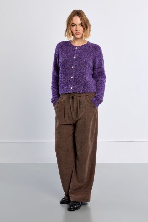 Plain button-down cardigan