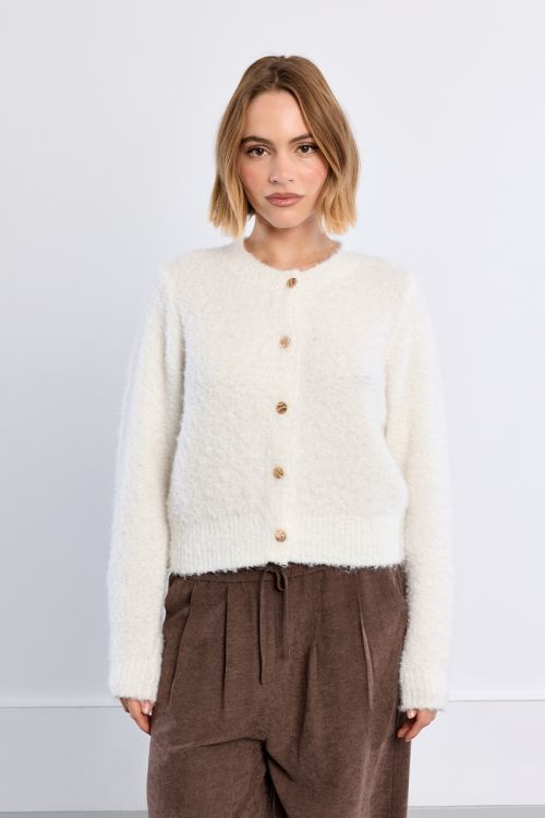 Cardigan boutonné uni