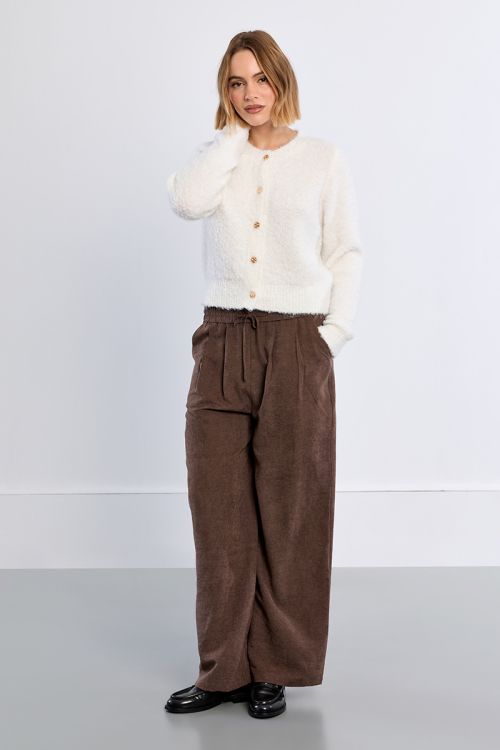 Cardigan boutonné uni