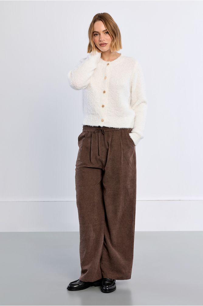 Plain button-down cardigan
