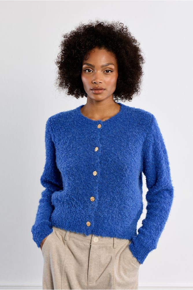 Plain button-down cardigan