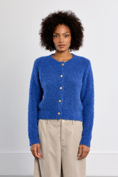 Plain button-down cardigan