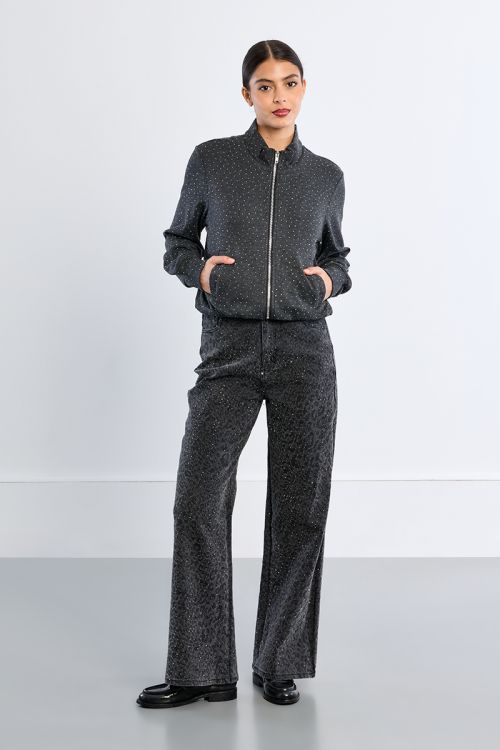 Giacca sportiva con zip e strass - Lili Sidonio