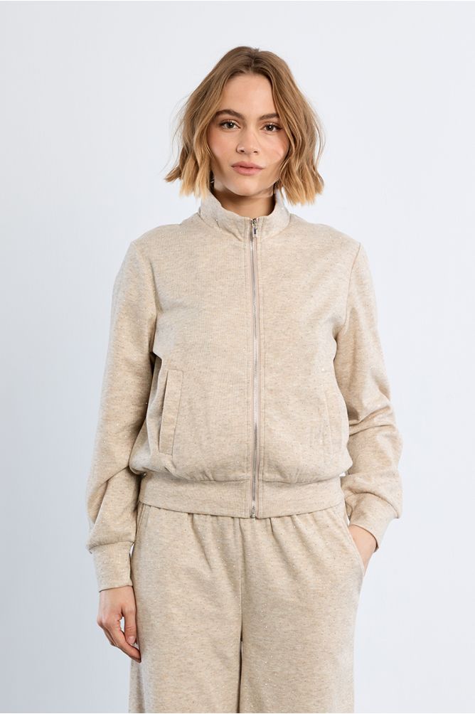 Giacca sportiva con zip e strass - Lili Sidonio