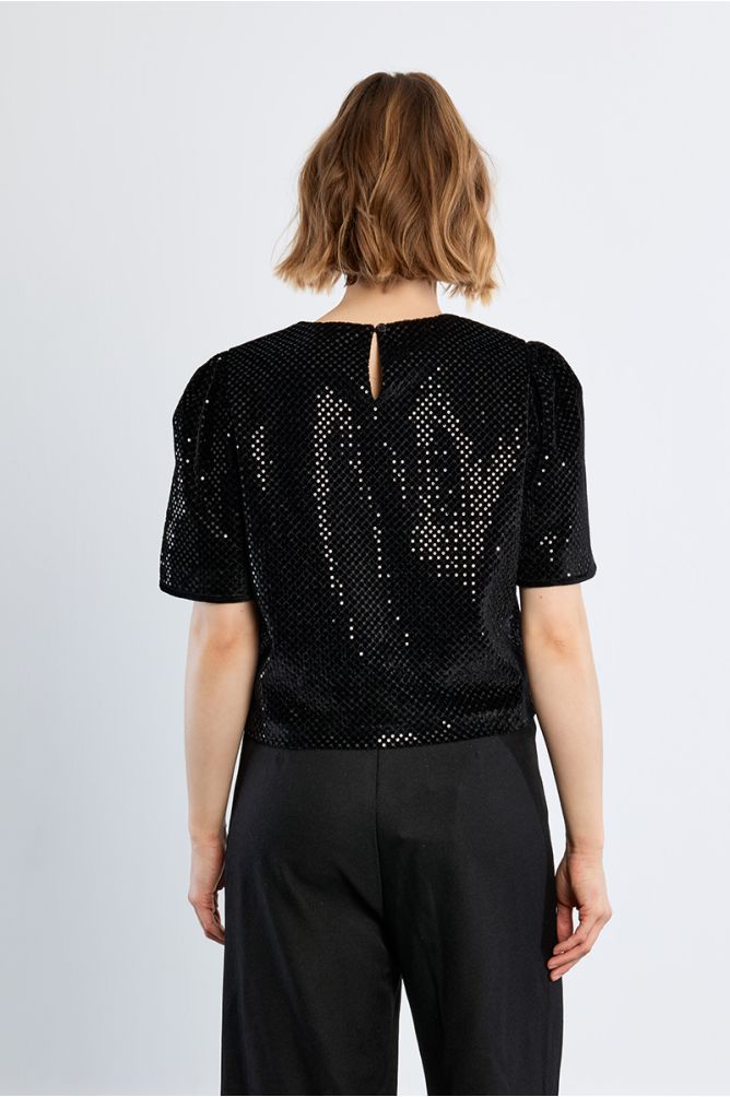 Top en velours pailleté
