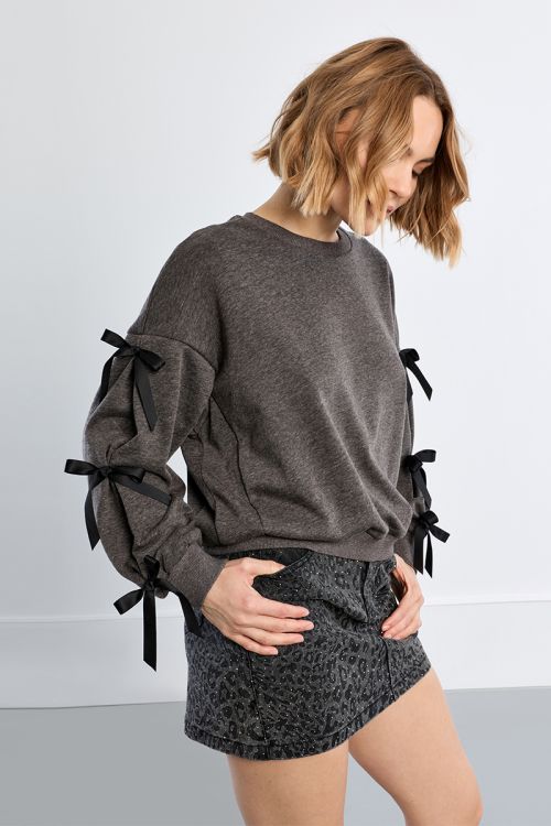 Sudadera de manga larga detalle lazos