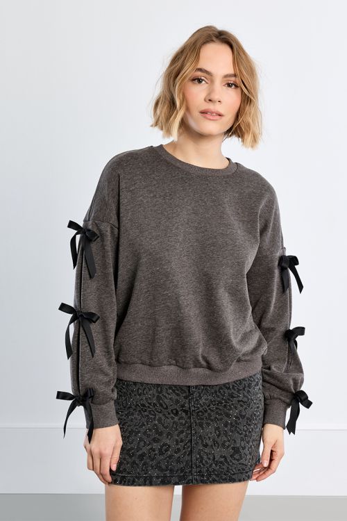 Sweat-shirt uni à nœuds