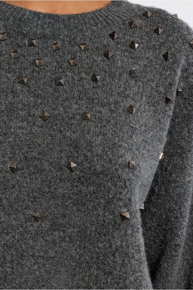 Studded knit sweater