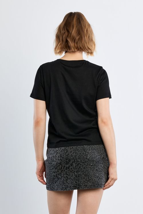 T-shirt droit, avec cœur en semi-tansparence