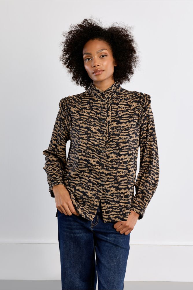 Camicia a collo alto stampata - Lili Sidonio