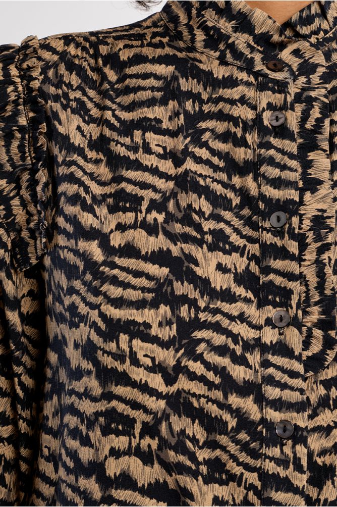 Printed high-neck shirt