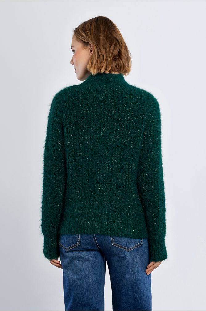 Turtleneck sweater, sequined