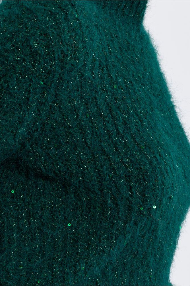 Pull col roulé, pailleté
