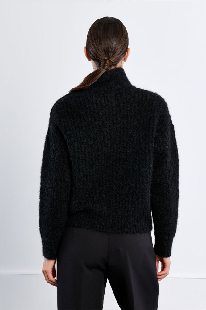 Pull col montant, uni