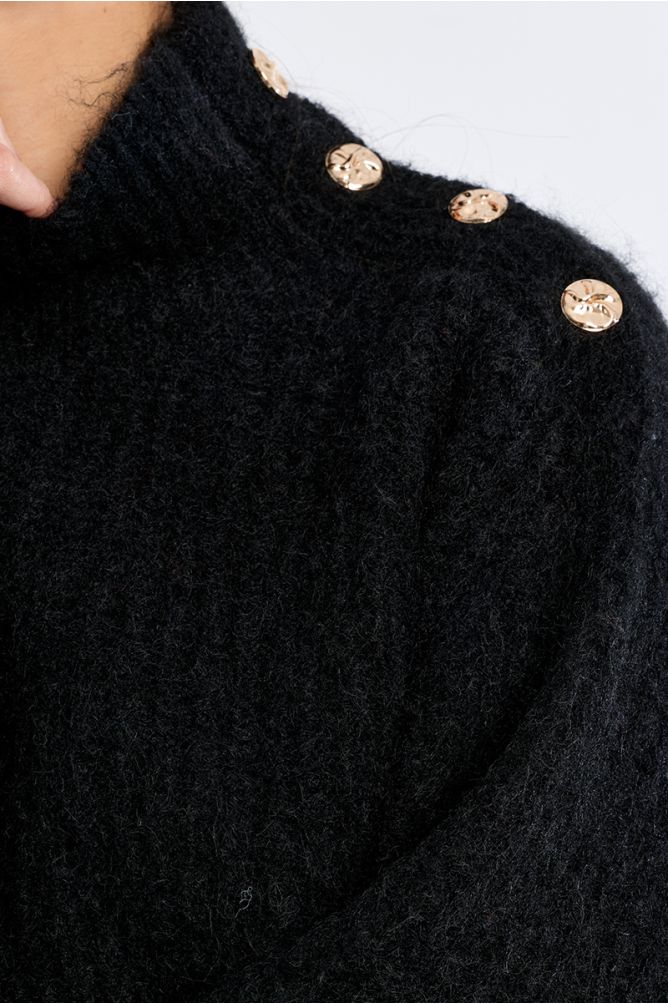 Pull col montant, uni