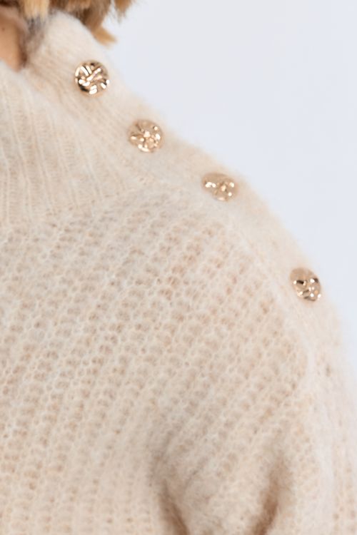 Stand-up neck sweater, plain