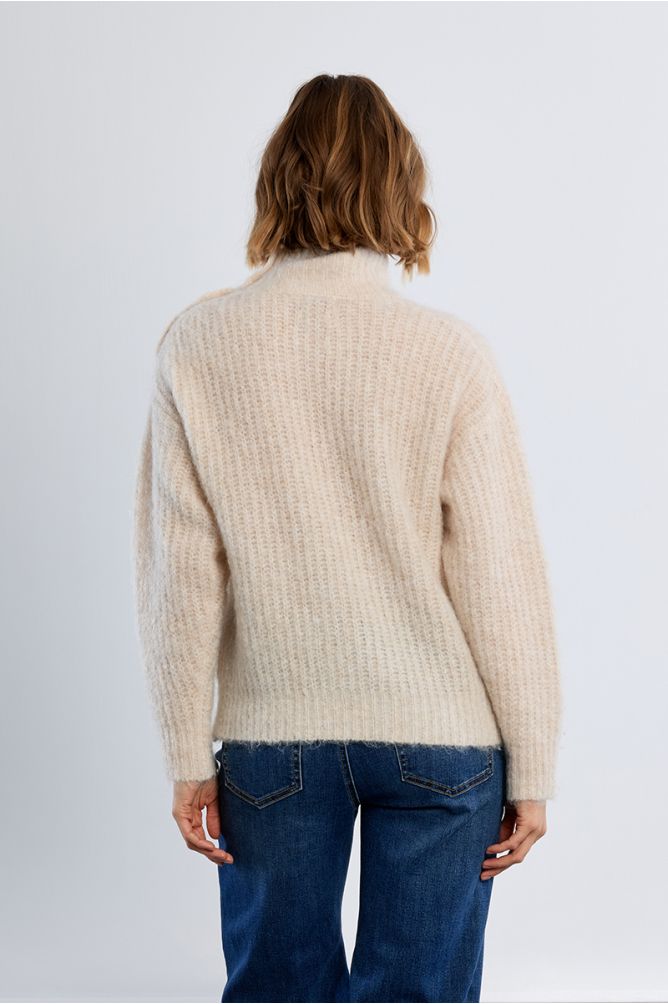 Pull col montant, uni