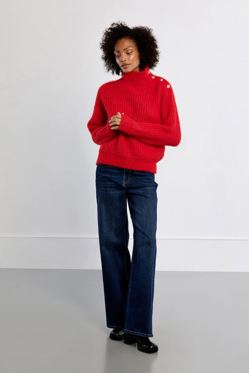 Stand-up neck sweater, plain