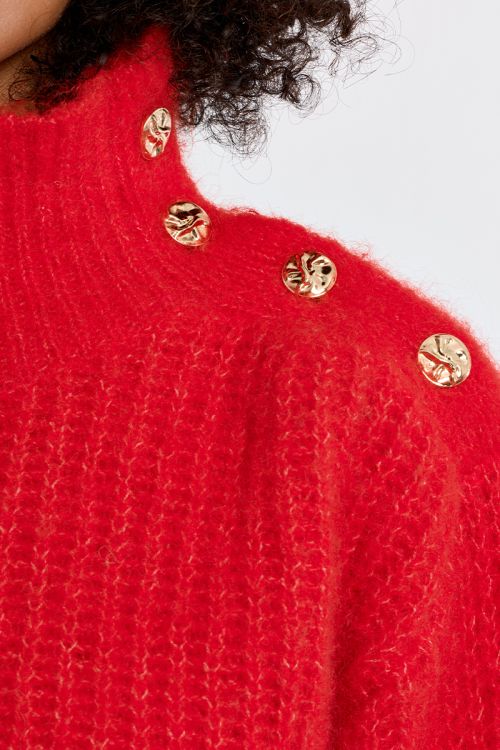 Stand-up neck sweater, plain