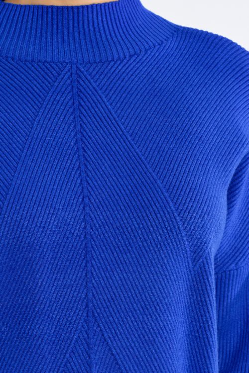 Pull uni en maille côtelée