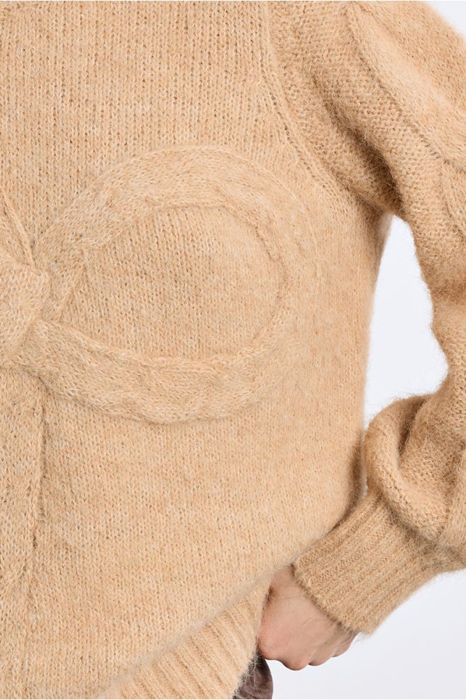Knitted sweater with bow detail