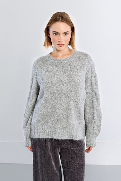 Pull en maille avec détail nœud