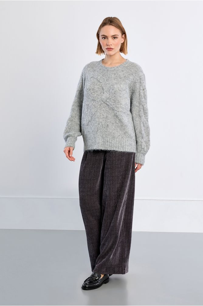 Pull en maille avec détail nœud
