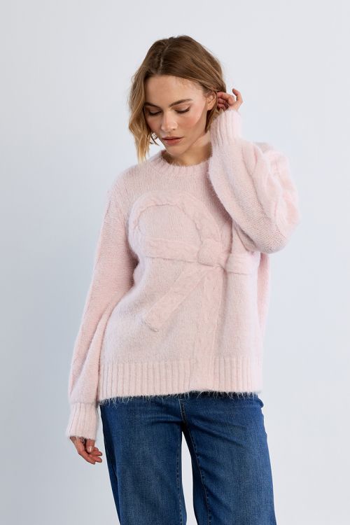 Pull en maille avec détail nœud