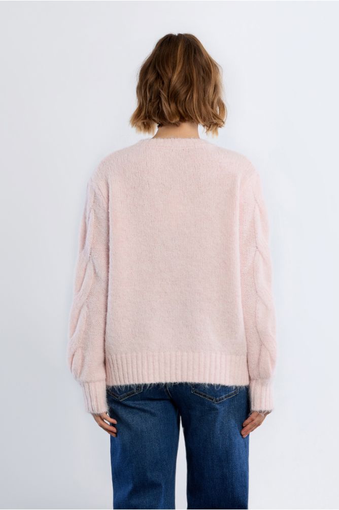 Knitted sweater with bow detail